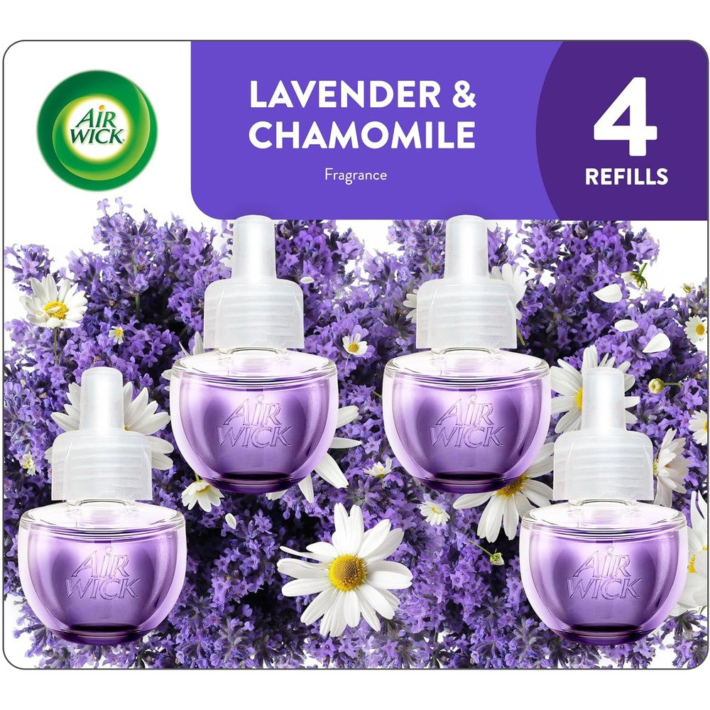 Air Wick Scented Oil Refills Lavender and Chamomile front view pack of four