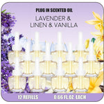 DERDUFT Plug In Air Freshener Refills 12 pack front view multi scent