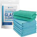 Microfiber Wholesale Claro 2 Step Glass Cleaning Cloth 8 Pack front view for streak free windows.