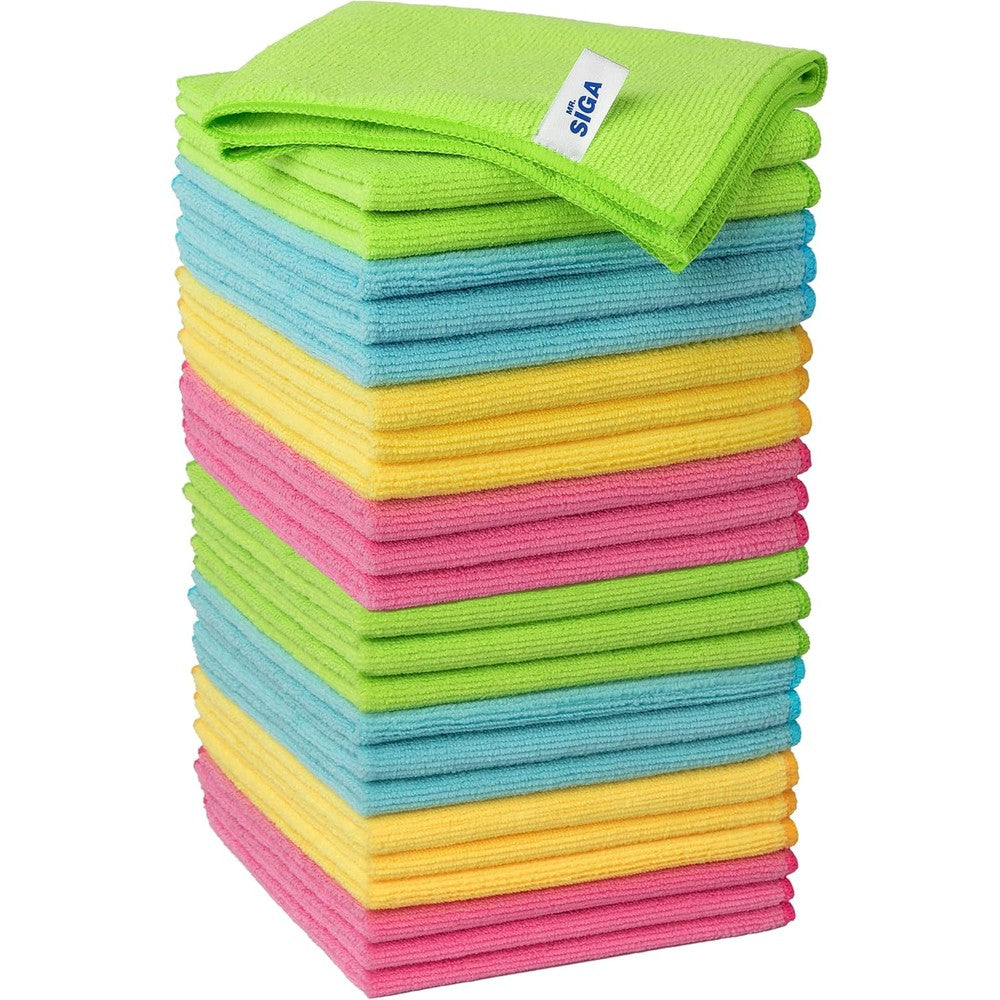 MR.SIGA Microfiber Cleaning Cloth 24 pack front view in multiple colors