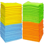 Simple Houseware microfiber cleaning cloth 50 pack front view showcasing assorted colors stacked together