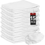 Nabob Wipers New Lint Free Cloth 15 Pack front view 100 percent cotton cleaning rags.