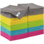 MR.SIGA Microfiber Cleaning Cloth front view pack of 50 multi-colored towels.