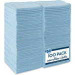 S&T INC. Microfiber Cleaning Cloth 100 Pack front view bulk towels for home and auto