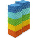 AIDEA microfiber cleaning cloth hundred pack front view showcasing colorful stacked towels.