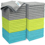 AIDEA microfiber cleaning cloths front view showing multi-color bulk pack
