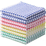 Oeleky cotton kitchen dish cloths pack of eight front view showcasing assorted colors.