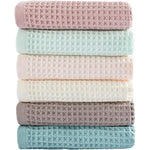 Vfaejll waffle weave cotton kitchen dish cloths front view showing the 6 pack mixed colors.