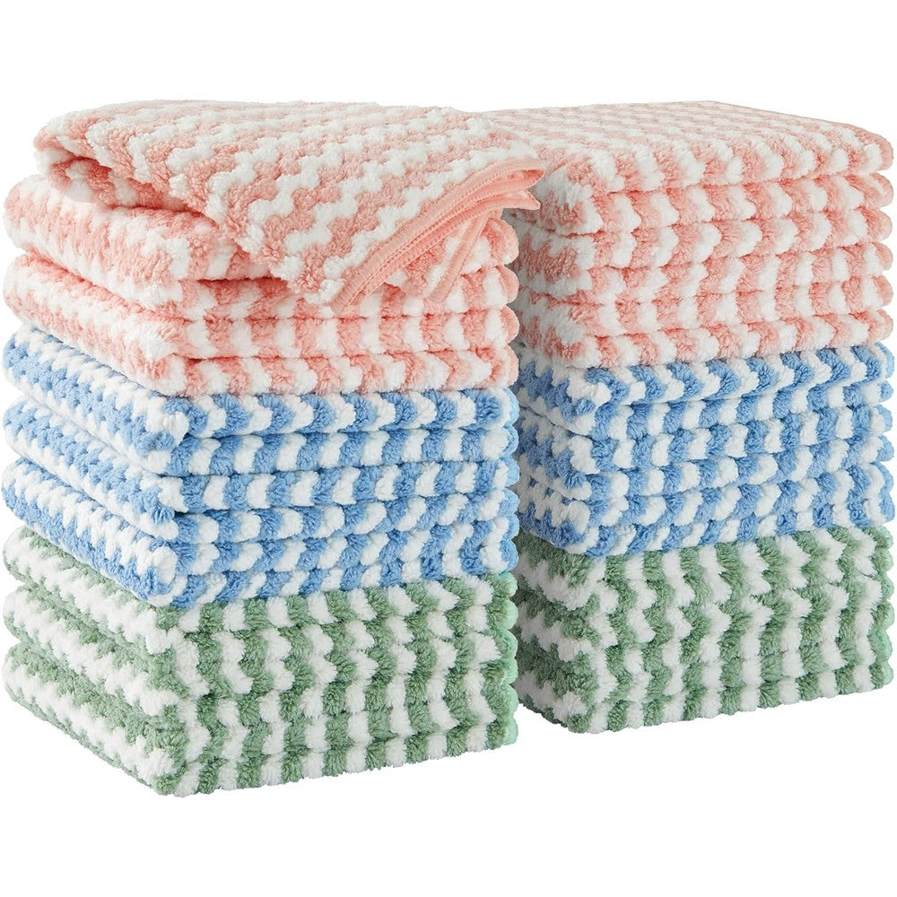 JOYMOOP microfiber cleaning cloth eighteen pack front view showcasing assorted colors