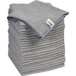 Rubbermaid microfiber cloth towels 24 pack front view showcasing gray cleaning cloths.