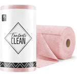 Fantasticlean Microfiber Cleaning Cloth Roll front view of pink tear away sheets