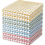Nialnant 8 piece kitchen dish rags front view showing vibrant checkered colors
