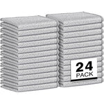AIDEA non scratch wire dishcloth twenty four pack front view showing silver diamond weave texture.