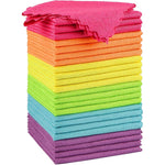 Orighty microfiber cleaning cloth twenty four pack front view showcasing assorted colors stacked together.