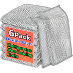 Generic double layer wire dishcloth six pack front view for kitchen cleaning