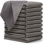 TEESOD thickened magic cleaning cloth 10 pack front view showcasing grey microfiber material