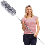 DELUX Microfiber Feather Duster front view with 100 inch extended pole
