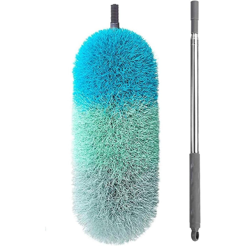 BOOMJOY Microfiber Feather Duster front view with extended pole for high ceiling cleaning.