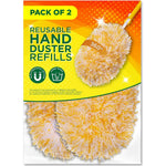 Millifiber microfiber reusable duster refills 2-pack front view for eco-friendly cleaning.