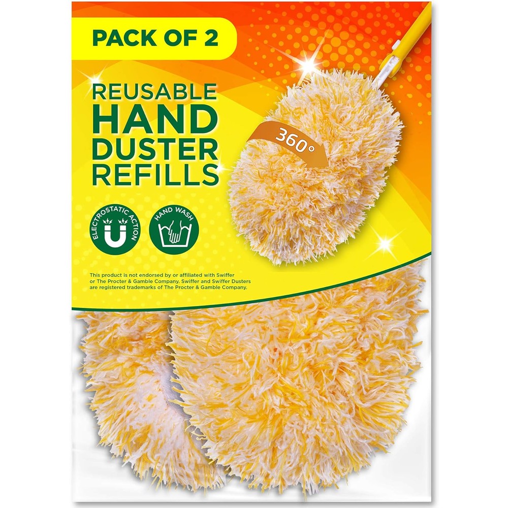 Millifiber microfiber reusable duster refills 2-pack front view for eco-friendly cleaning.