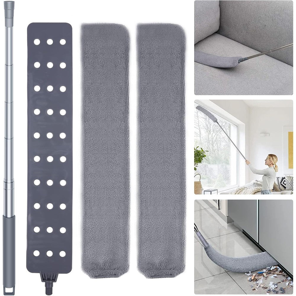 AURUZA Retractable Gap Dust Cleaner front view with extension pole.
