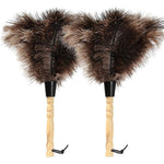 IHUFeather Ostrich Feather Duster 14 inch front view natural cleaning tool.