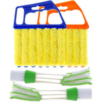 EVEPRUS 4 Piece Window Venetian Blind Cleaner set front view showing yellow and green tools.
