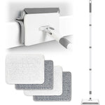 DELUX Baseboard Cleaner Tool front view with extendable handle and gray pads.