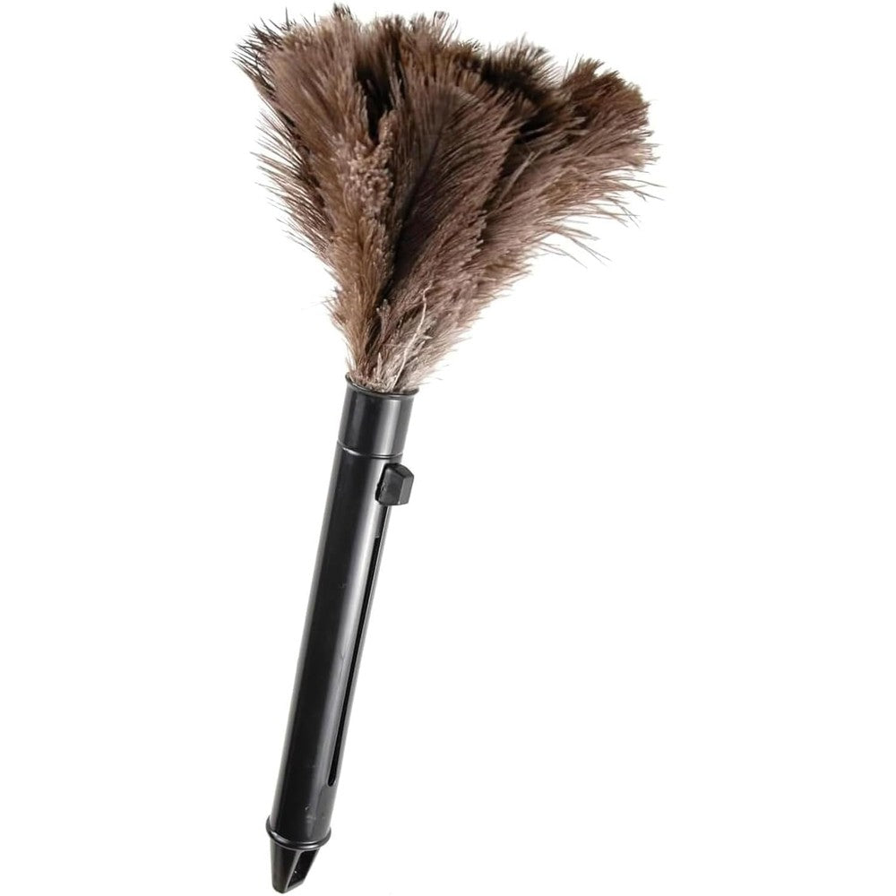 Retractable Feather Duster-Genuine Ostrich Feathers,Anti-Static,Reusable Eco-Friendly Handheld Cleaning for Keyboard,Home,Car,Office(10 to 15 Inches) 1 Pack