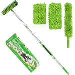 Zavrski Ceiling Fan Cleaner Duster front view with green microfiber head.