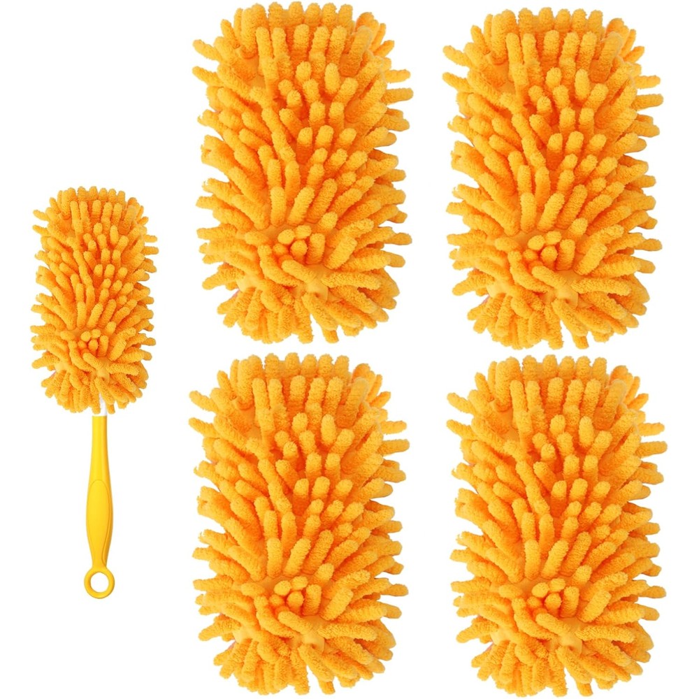 Reusable Duster Refill Compatible with Swiffer Duster Kit - Pet Heavy Duty Duster Refills Fit for Swiffer Extended Handle Duster - Microfiber 360 Duster Refills for Dusting Cleaning, 4 Pack