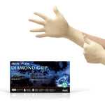 Ansell Microflex Diamond Grip MF-300 box front view durable latex gloves