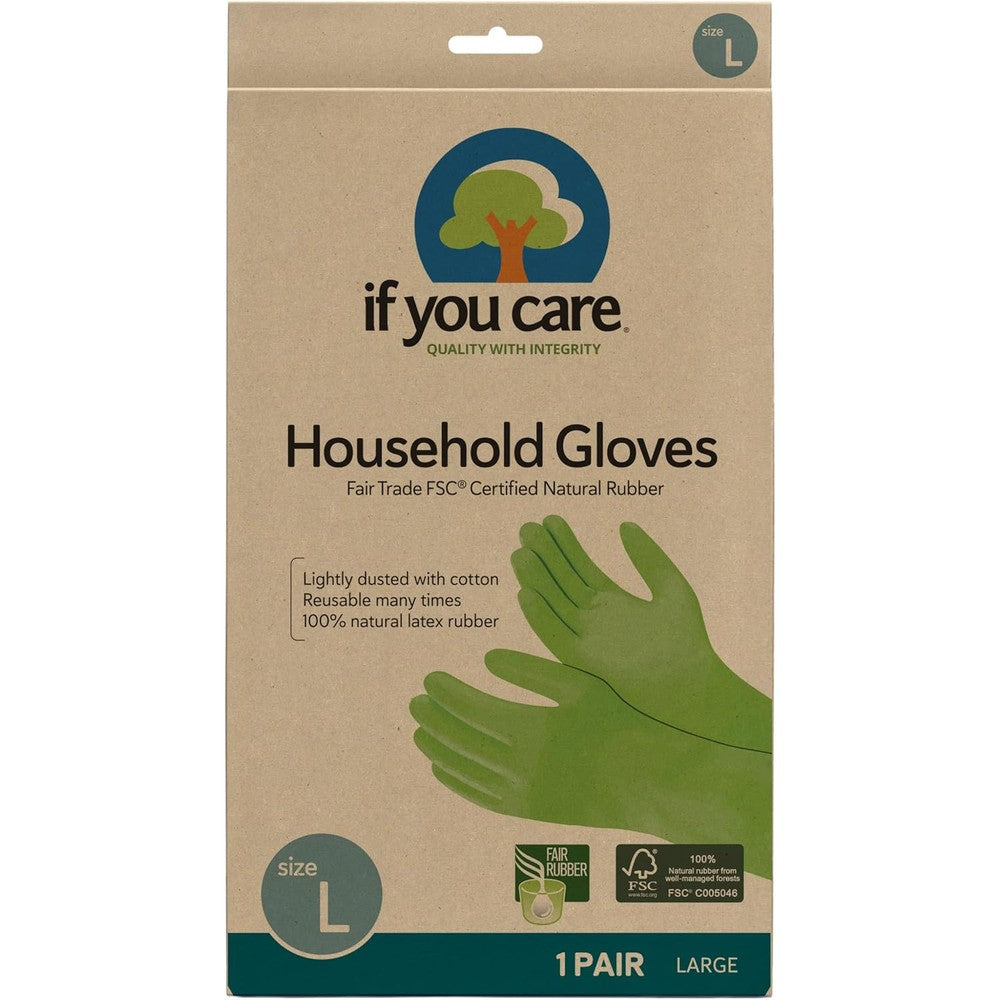 If You Care Latex Gloves Large Green front view eco-friendly packaging