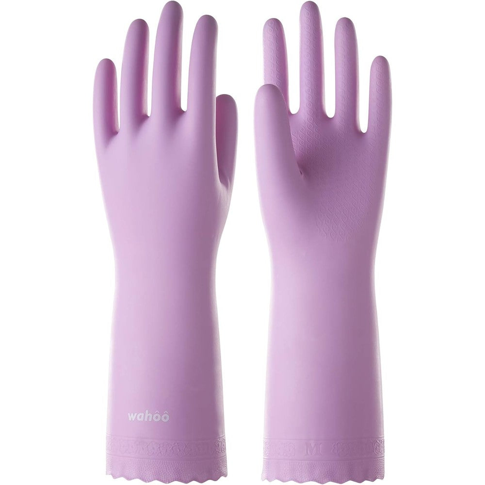 LANON Wahoo PVC cleaning gloves front view mauve mist color