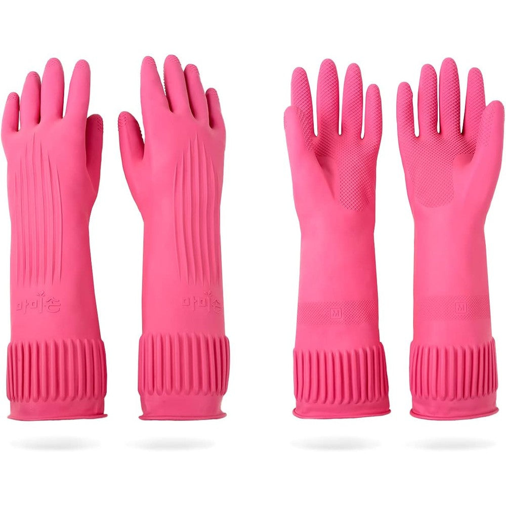 DABOGOSA Mamison pink rubber gloves front view for dishwashing