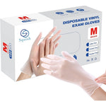Squish Disposable Vinyl Gloves front view of 100 count box.