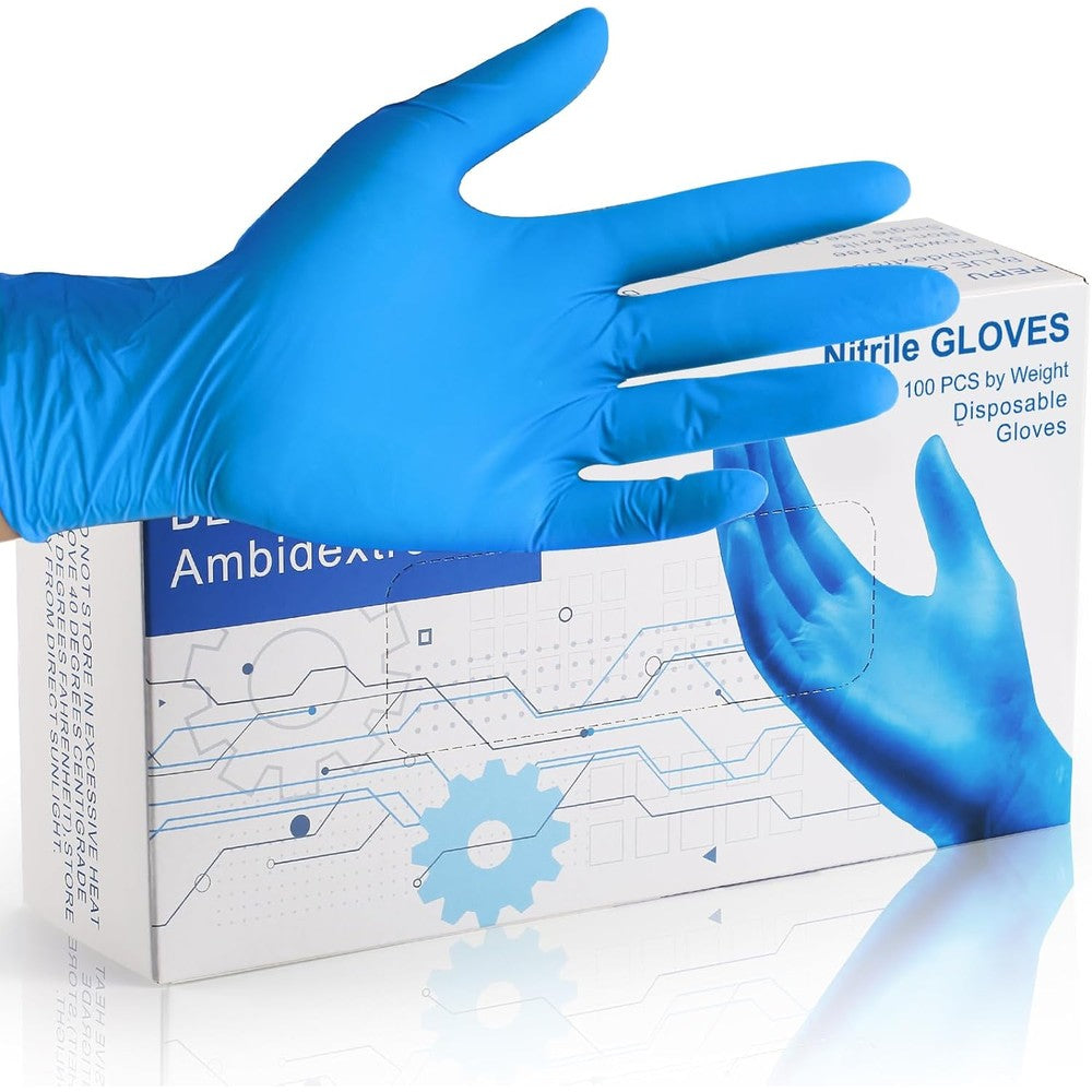PEIPU Nitrile Disposable Gloves front view box of 100 pieces