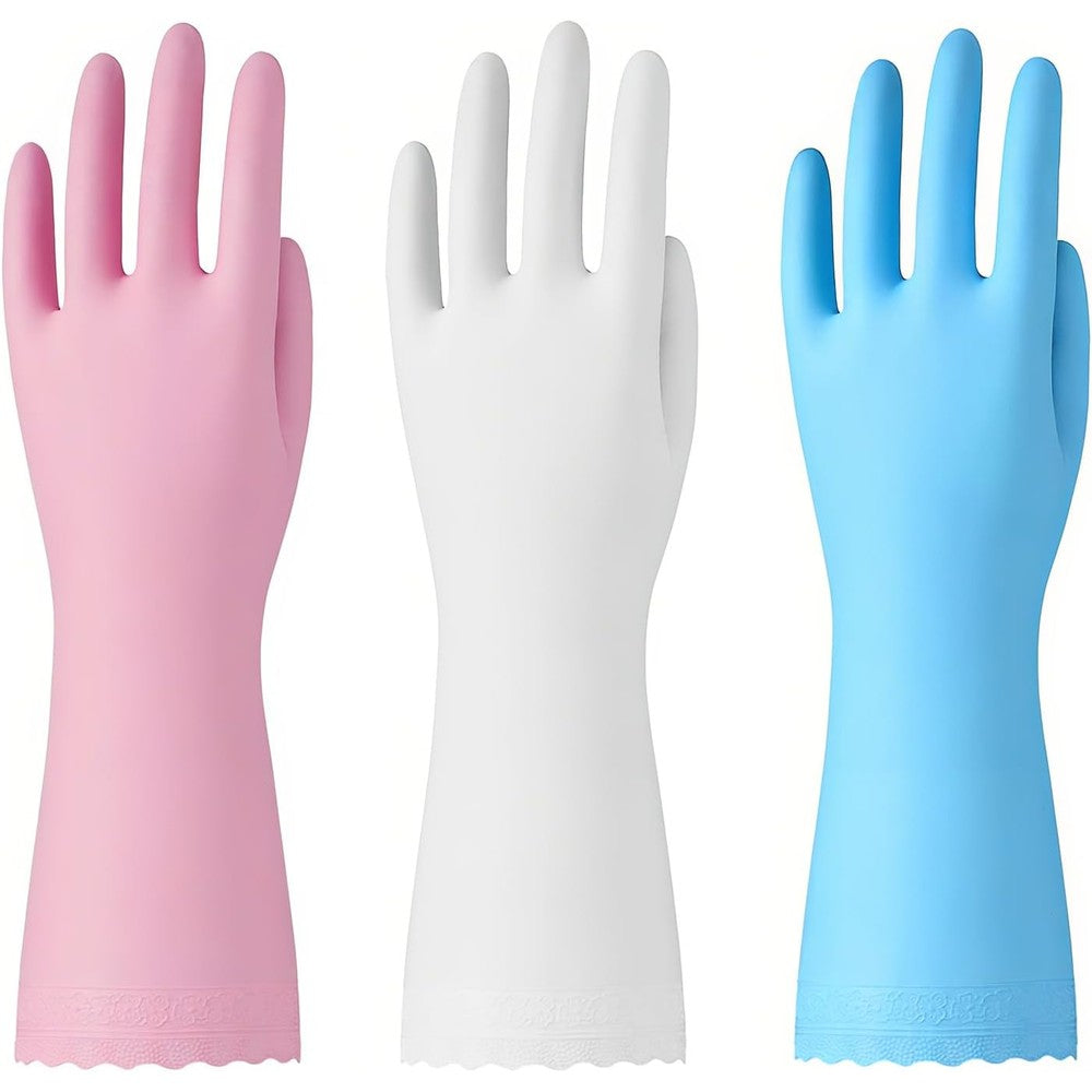 Bamllum Rubber Cleaning Gloves front view 3 pairs pack