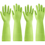 Disfore Durable Rubber Dishwashing Gloves front view in lime green.