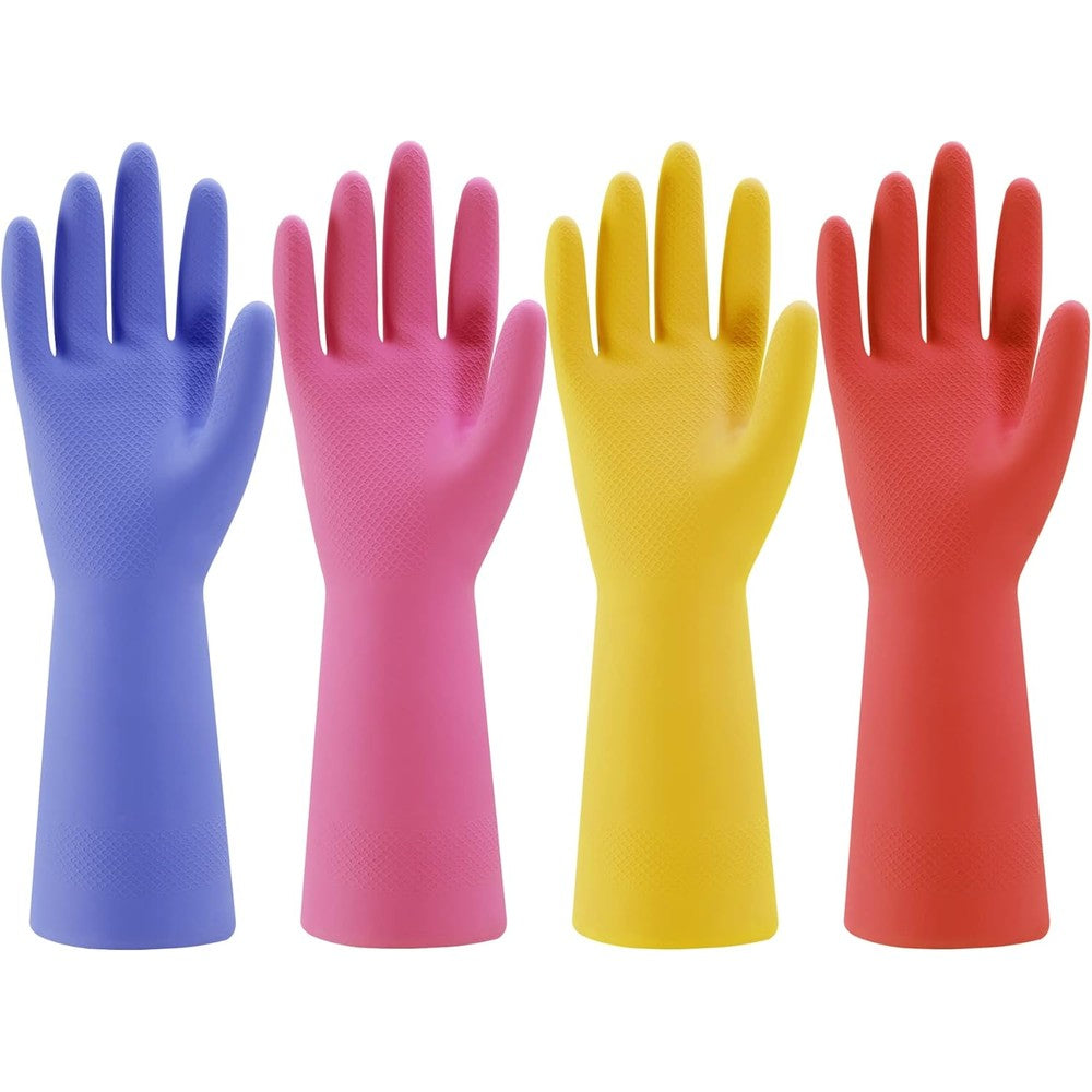 Bamllum rubber kitchen dishwashing gloves 4 pairs pack front view