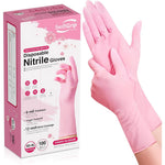 SwiftGrip Cherry Blossom Nitrile Gloves front view of 100 count box