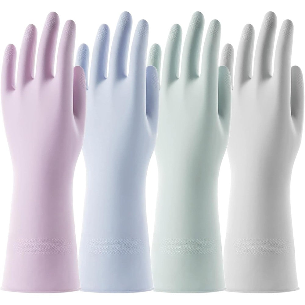 Yeekisus Rubber Cleaning Dishwashing Gloves 4 Pairs front view kitchen protection