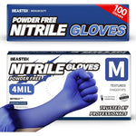 Beastek Nitrile Exam Gloves front view of 100 count box.
