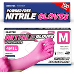 Beastek Nitrile Exam Gloves orchid red box front view medical grade