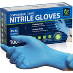SWIFTLITE Blue Nitrile Disposable Gloves front view packaging for food safety