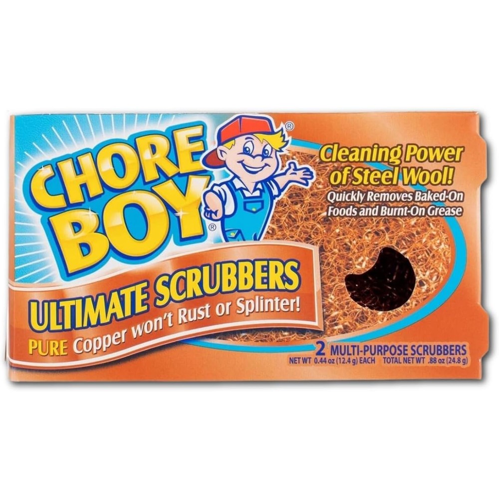 Chore Boy Ultimate Copper Scouring Pad 2 Count front view heavy duty scrubber