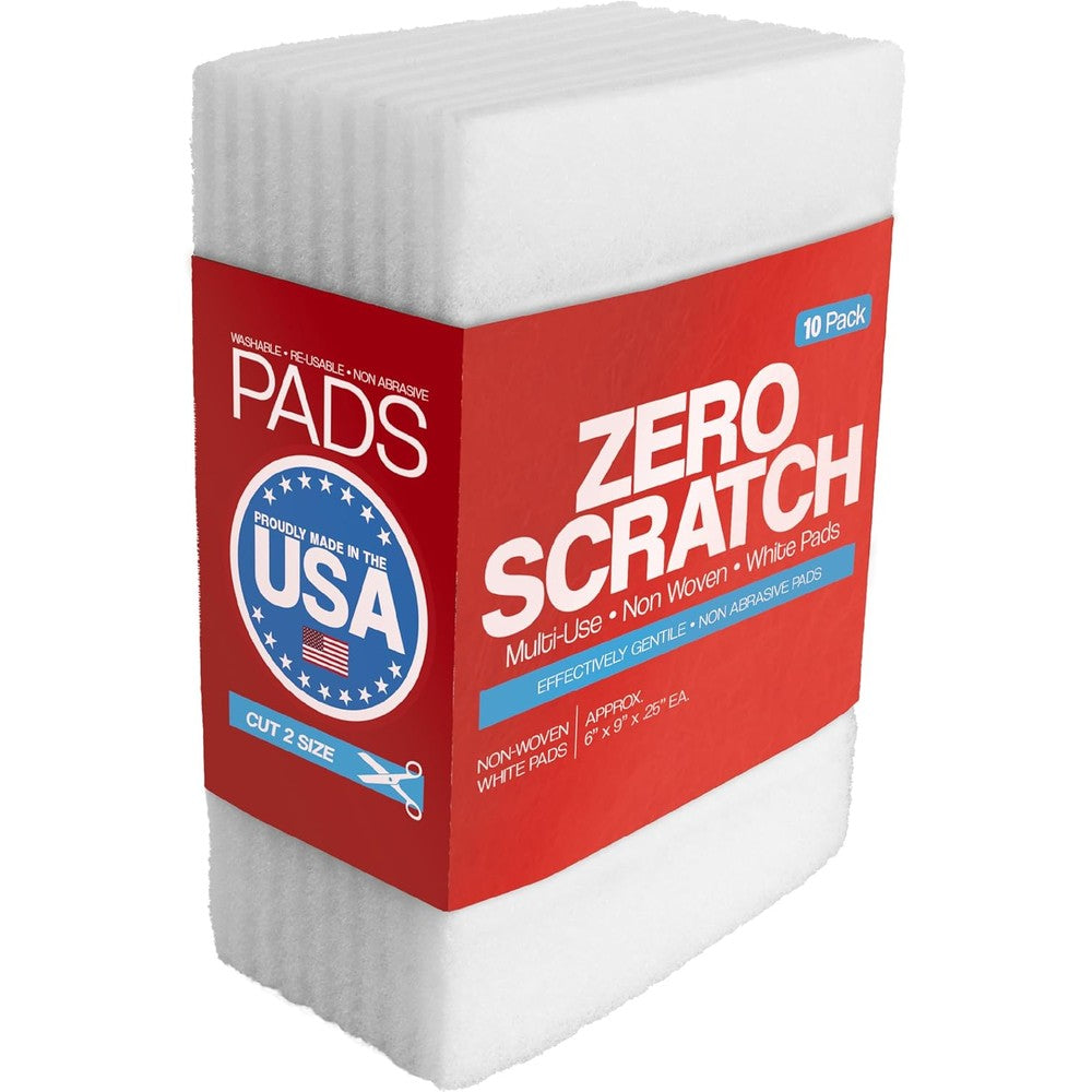 Peachtree Woodworking Supply white non scratch pads 10 pack front view.
