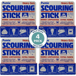 PUMIE Pumice Scouring Stick front view of 4 pack packaging for toilet cleaning.