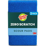 Scotch-Brite Zero Scratch Scour Pads 3 pack front view non-stick safe