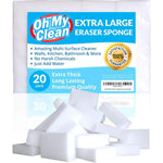 Oh My Clean Extra Large Eraser Sponge 20 Pack front view melamine foam pads.